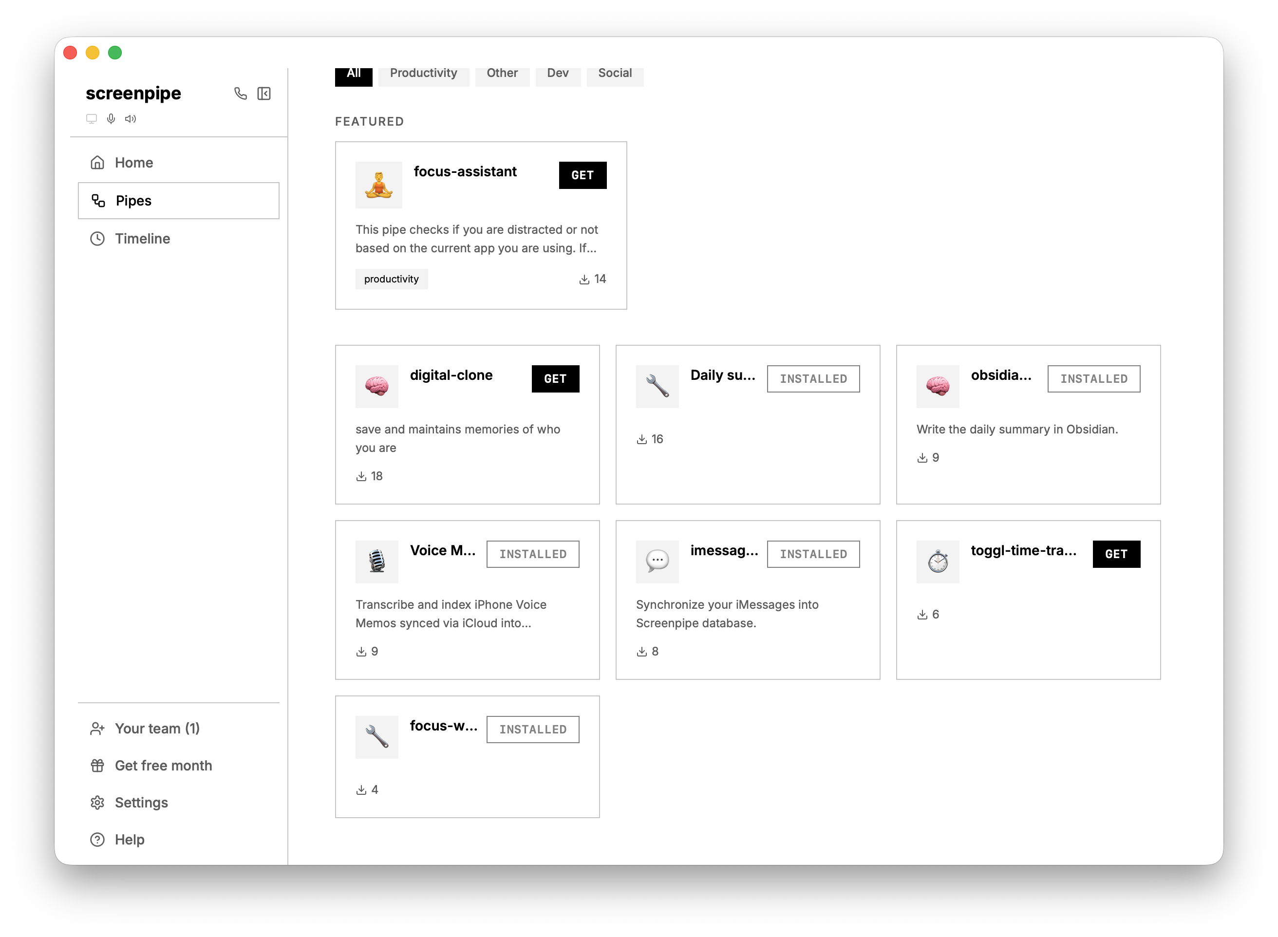 iMessage & Voice Memo pipes